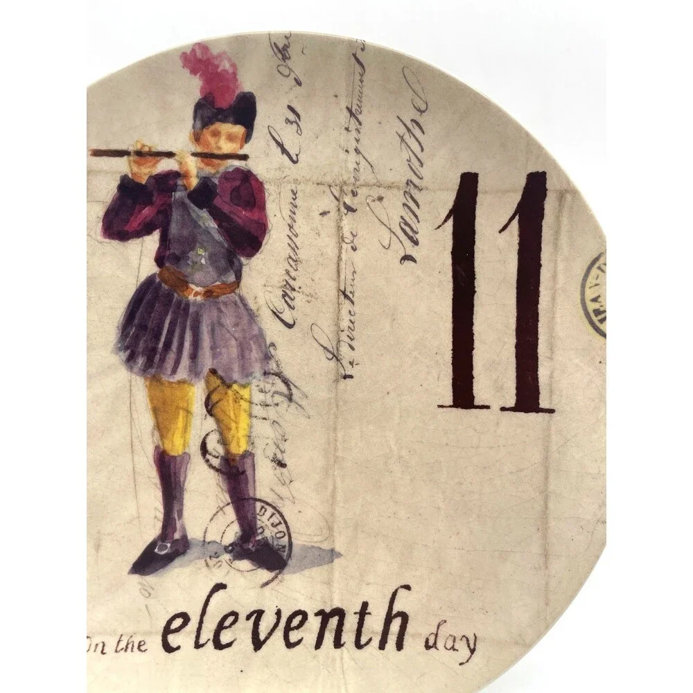 Williams Sonoma 12 Days Of Christmas Plate Salad Dessert 8.75